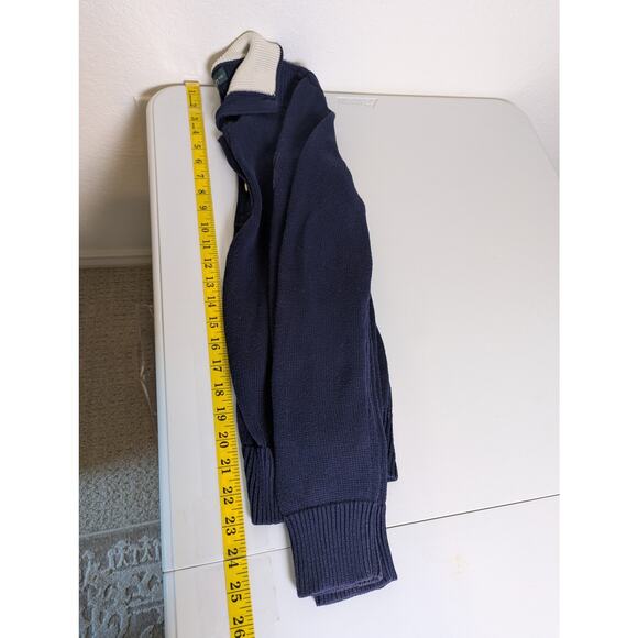Ralph Lauren Jeans Co Navy Gold Button Collar Logo Sweater Women S Nautical Prep - Picture 11 of 11